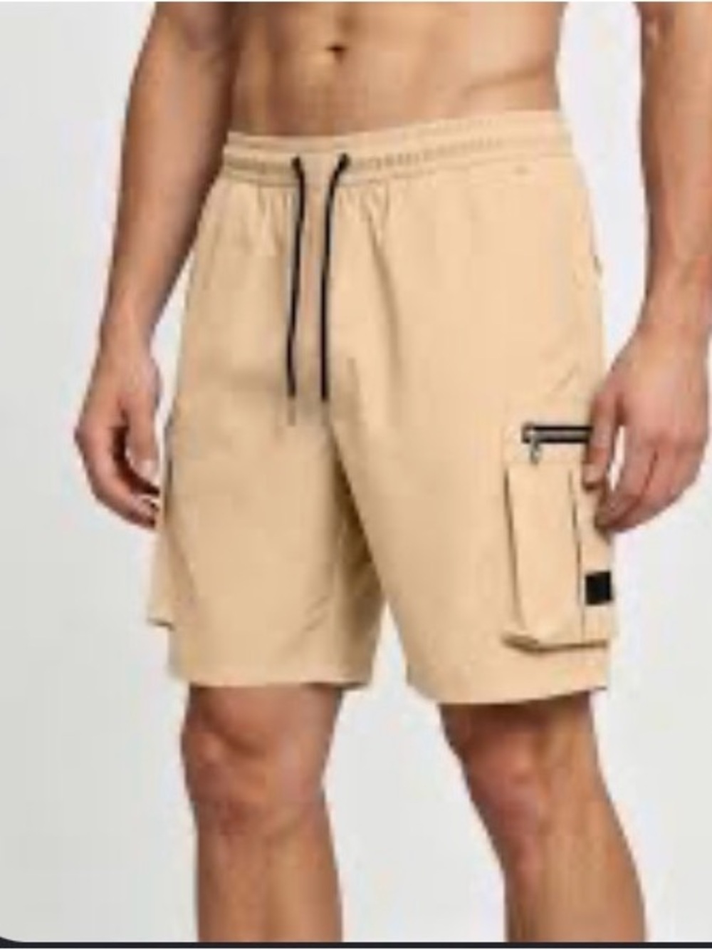 Tech One Explorer Tan Elastic-Waist Lightweight athletic Cargo Shorts  XL